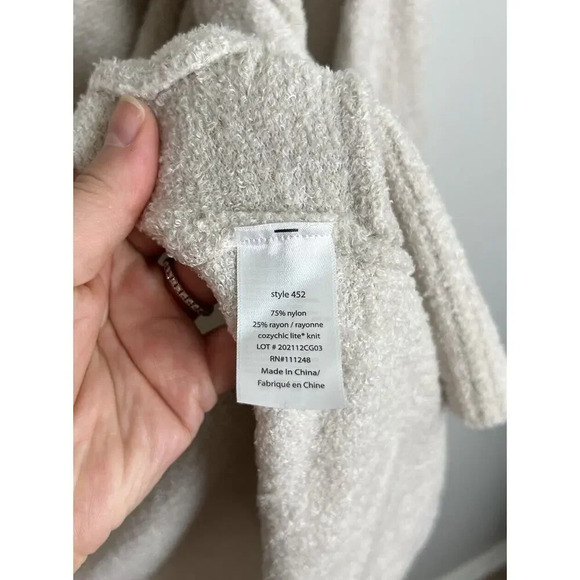 Barefoot Dreams CozyChic Lite Knit Beige Cardigan XS/S Style #452 Women’s - Picture 5 of 7